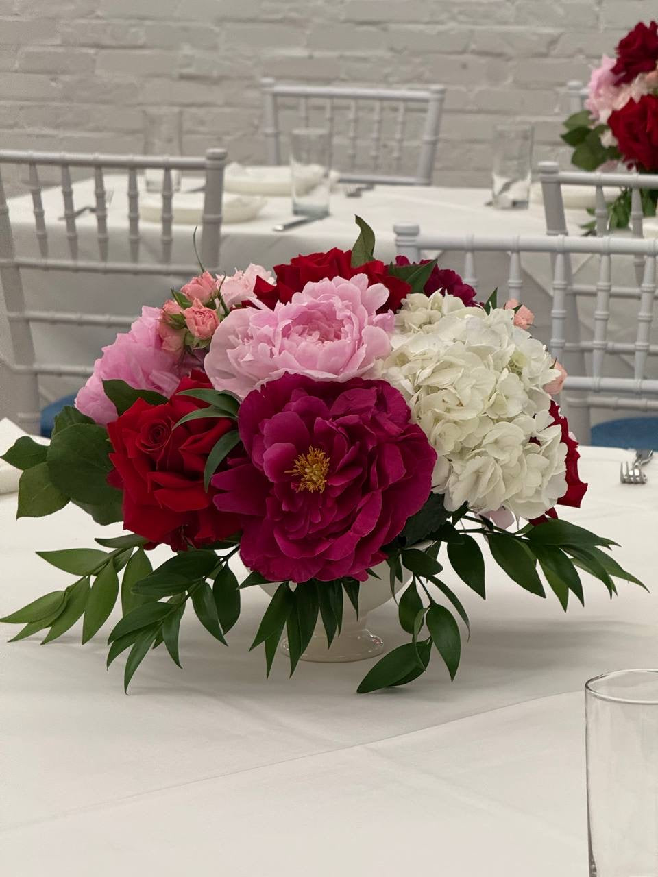 red velvet peony arrangement